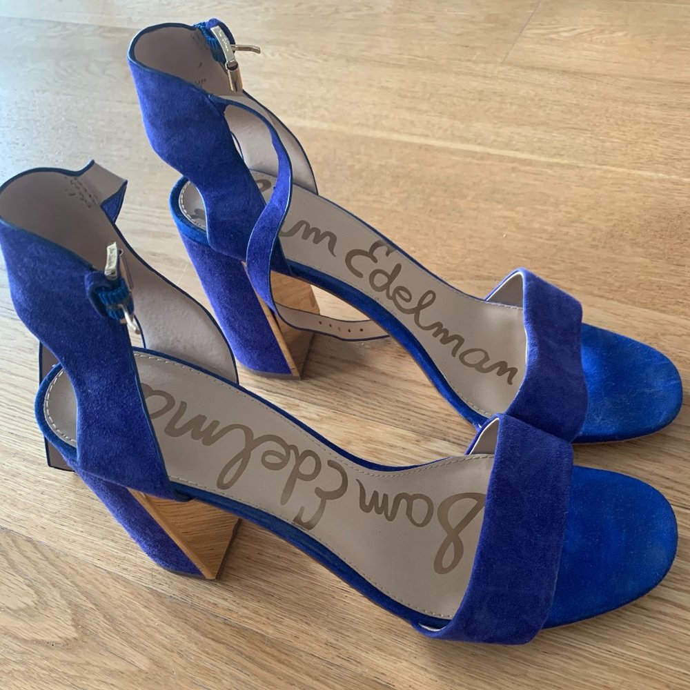 Sam Edelman Blue Heels with Gold Accents - Size 11